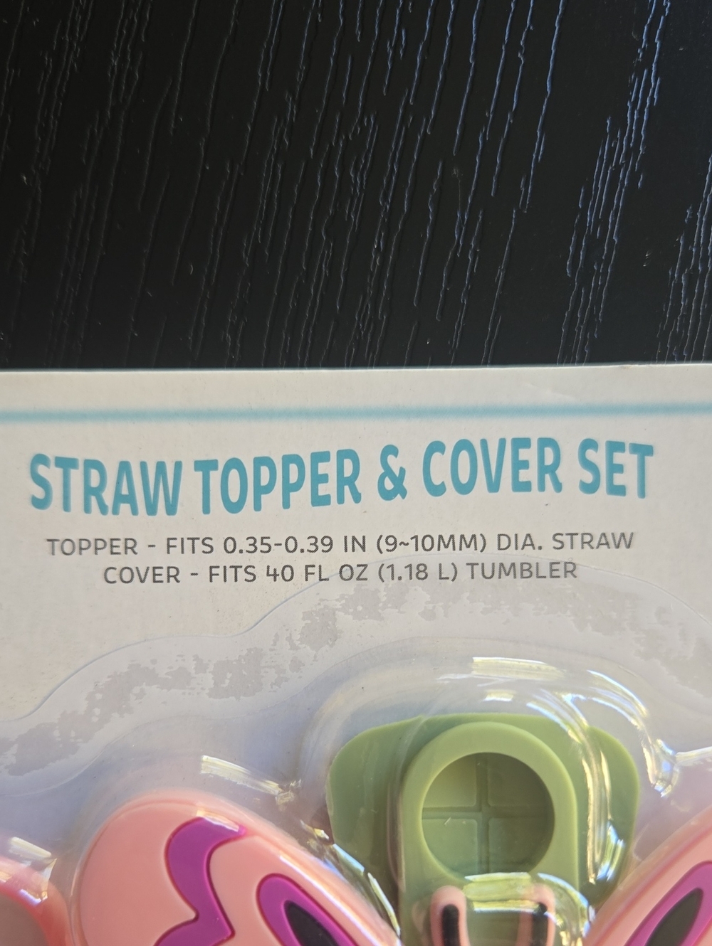 Pink Butterfly Straw Topper & Cover Set - Picture 3 of 4
